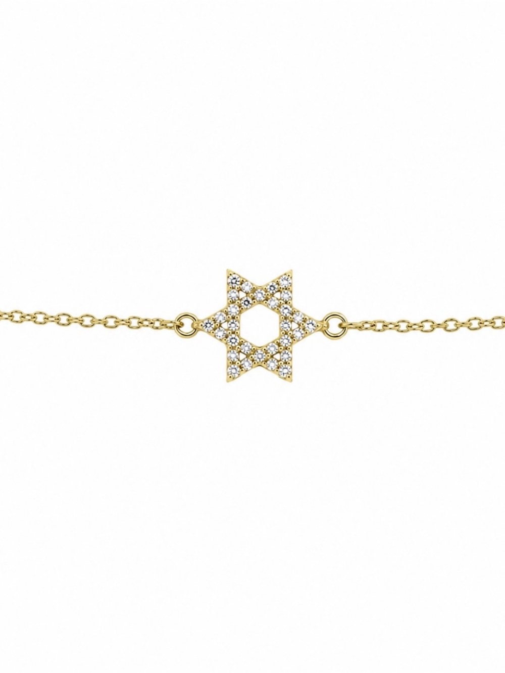 Gold Star of David Pavé Bracelet - Gold
